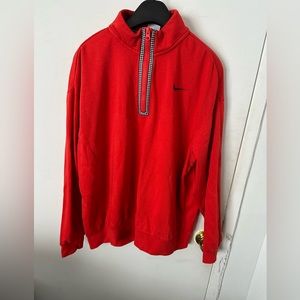 Red Houndstooth Nike Quarter Zip Sweatshirt